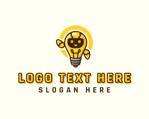 Ai - Light Bulb Robot logo design