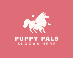 Spitz Puppy Hearts logo design