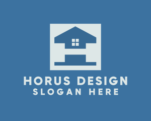 Blue House Letter H  logo design