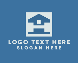 Simple - Blue House Letter H logo design