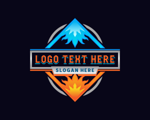Temperature - Fire Ice Diamond logo design