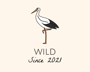 Wild Egret Bird  logo design
