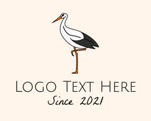 Heron - Wild Egret Bird logo design