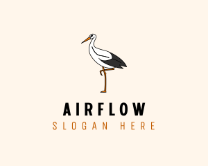 Wild Egret Bird  logo design