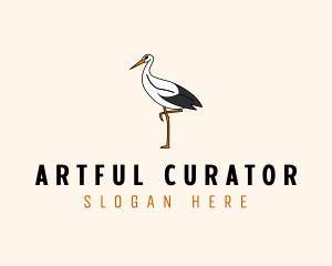 Wild Egret Bird  logo design