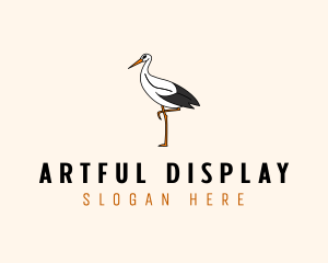 Wild Egret Bird  logo design