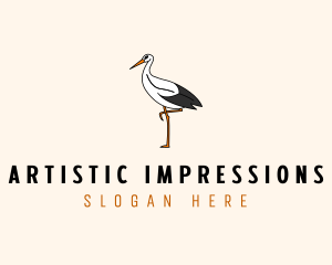 Wild Egret Bird  logo design