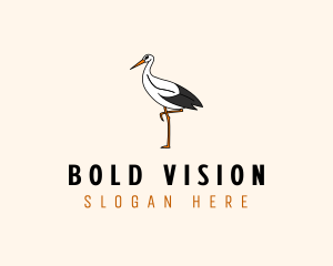 Wild Egret Bird  logo design