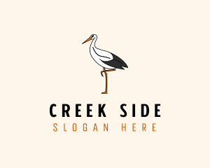 Wild Egret Bird  logo design