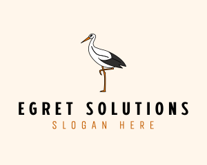 Wild Egret Bird  logo design