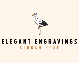 Wild Egret Bird  logo design