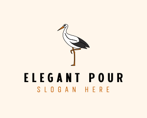 Wild Egret Bird  logo design