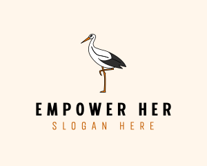 Wild Egret Bird  logo design