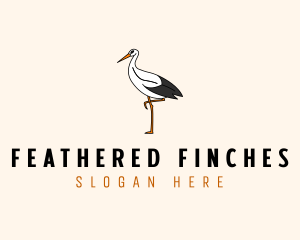 Wild Egret Bird  logo design