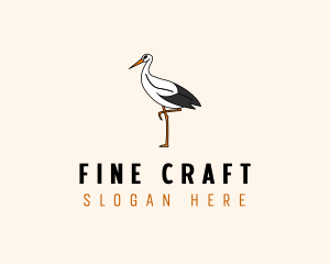 Wild Egret Bird  logo design