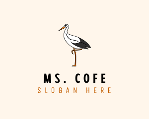 Wild Egret Bird  logo design