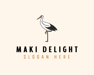 Wild Egret Bird  logo design