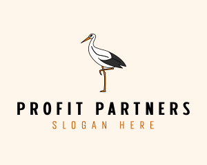 Wild Egret Bird  logo design