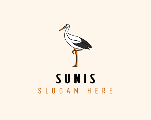 Wild Egret Bird  logo design