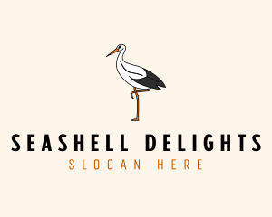 Wild Egret Bird  logo design