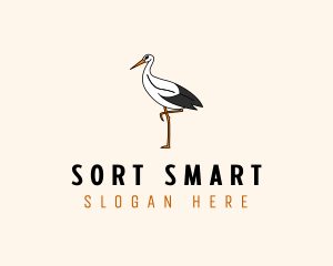 Wild Egret Bird  logo design