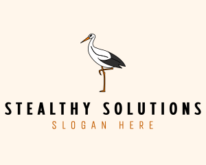 Wild Egret Bird  logo design