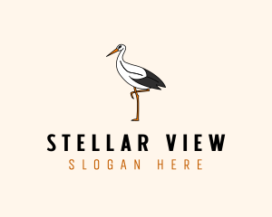 Wild Egret Bird  logo design