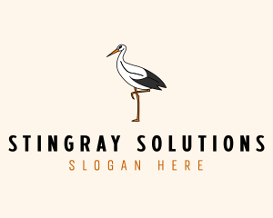 Wild Egret Bird  logo design