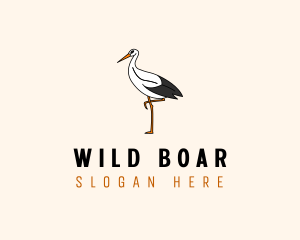 Wild Egret Bird  logo design