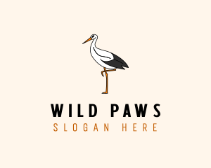 Wild Egret Bird  logo design