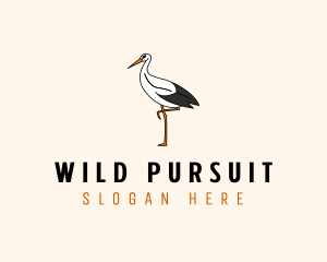 Wild Egret Bird  logo design