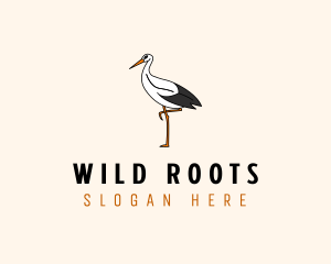 Wild Egret Bird  logo design