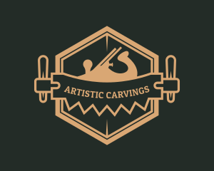 Woodcarver - Lumberjack Saw Carpentry logo design