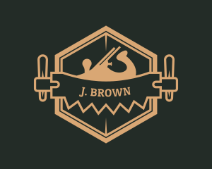 Woodworker - Lumberjack Saw Carpentry logo design