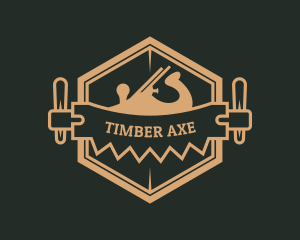 Lumberjack Saw Carpentry logo design