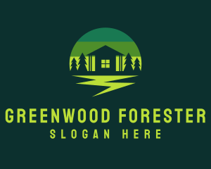 Forest Cabin House  logo design