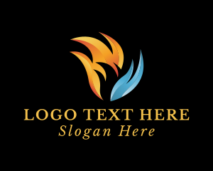 Fire - Heating Cooling Flame logo design