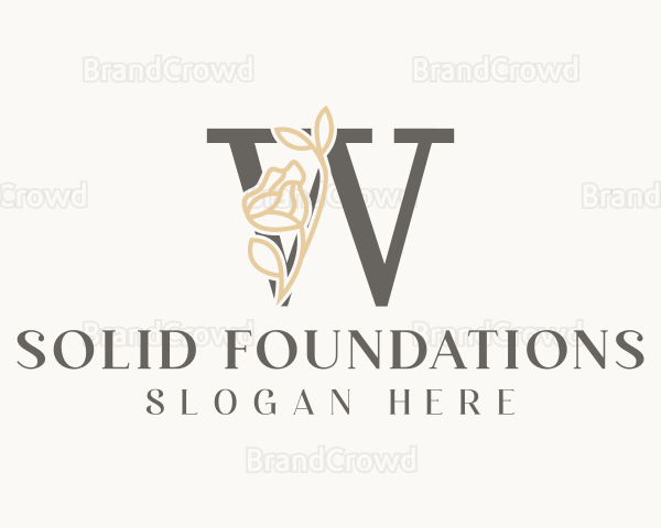 Luxury Floral Letter W Logo