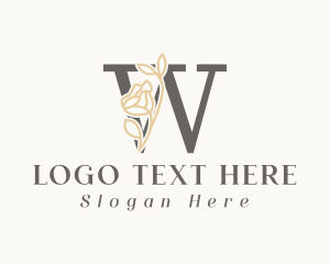 Rose - Luxury Floral Letter W logo design