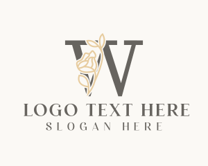 Rose - Luxury Floral Letter W logo design