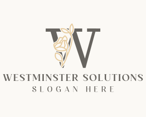 Luxury Floral Letter W logo design