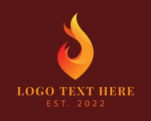 Fire Station - Flame Heating Energy logo design