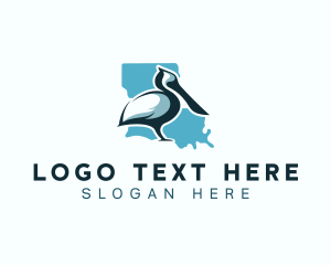 Geographic - Louisiana Pelican Bird logo design