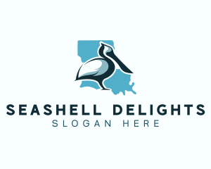 Louisiana Pelican Bird Logo