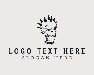 Goatee - Gothic Punk Rocker Skull logo design