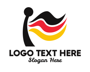Nationality - Germany Flag Flagpole logo design
