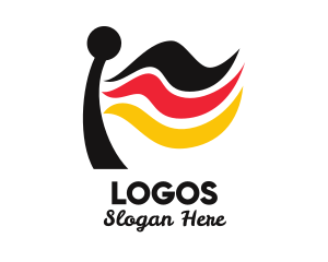 Nation - Germany Flag Flagpole logo design