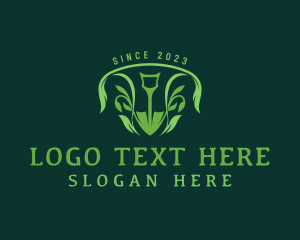 Spade - Leaf Planting Shovel logo design