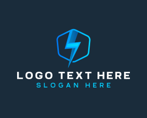 Charge - Thunder Shield Electricity logo design