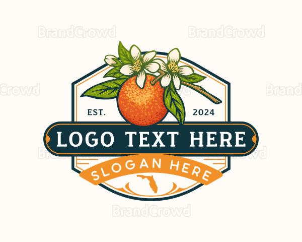 Florida Orange Blossom Fruit Logo